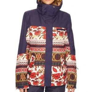 Womens Large Roxy Torah Bright Jetty Block 10K Snow Jacket Ski